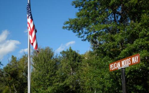 Entrance to Pelican Woods Cemetery