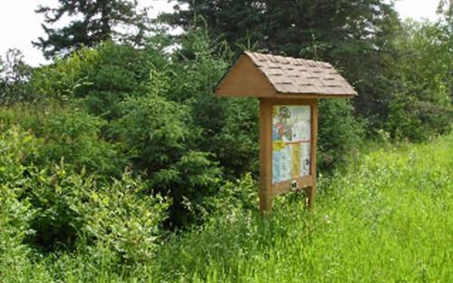 Byway Interpretive Panel at The Old Grade Byway Interpretive Panel at The Old Grade tells the story of logging in the history of the area