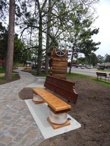 A double treat of "Minnesota's S'more Capital" benches along the Gardens walkway.  A double treat of "Minnesota's S'more Capital" benches along the Gardens walkway.