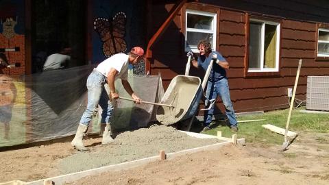 Sculpture and bench footings poured image 2