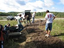 Scout Troup 102 build pathway to kiosk at Lowell/Rice Lake site