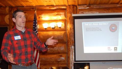 Permitted-to-wear-plaid and happy to oblige, came Major Jason Toth and a talk about the role of the USACE in the St. Paul Headwaters region. Permitted-to-wear-plaid and happy to oblige, came Major Jason Toth and a talk about the role of the USACE in the St. Paul Headwaters region.