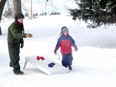 Winterfest 2014 at the US Army Corps of Engineers park - we brought out the games and played in the snow!
