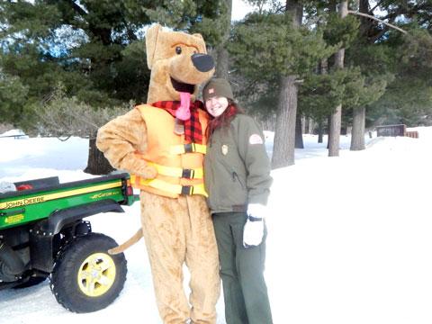 An appearance from 'Bobber The Water Safety Dog' with Ranger-pal Renee. Ranger Renee managed the 2014 Coloring Contest.